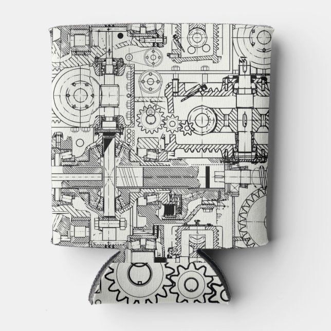 Worm Gears: Seamless Technical Machinery. Can Cooler (Front)