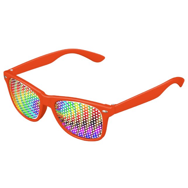 Worm Hole Fractal Art Orange Kids Sunglasses (Angled)