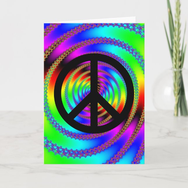 Worm Hole with Black Peace Sign Card (Front)