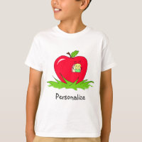 Worm In Red Apple With Name