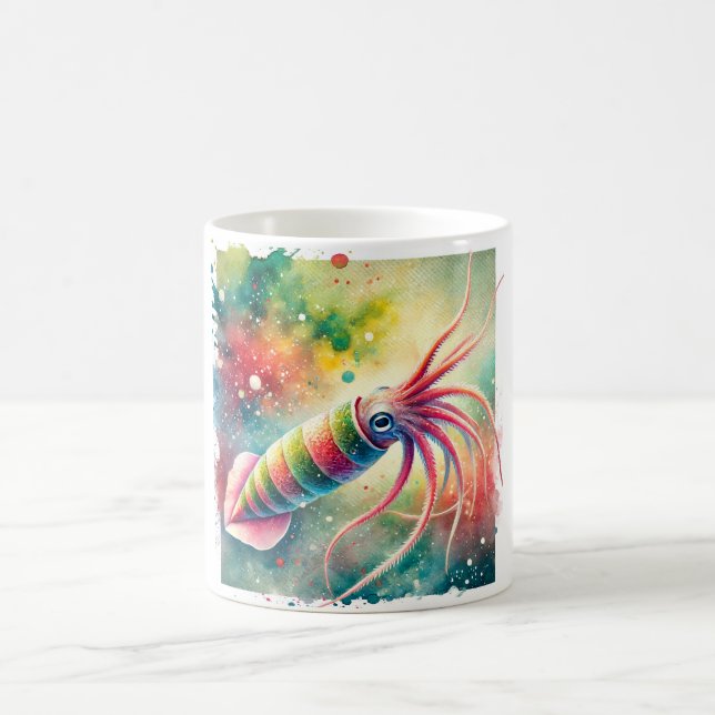 Worm Squid 170624AREF109 - Watercolor Coffee Mug (Center)