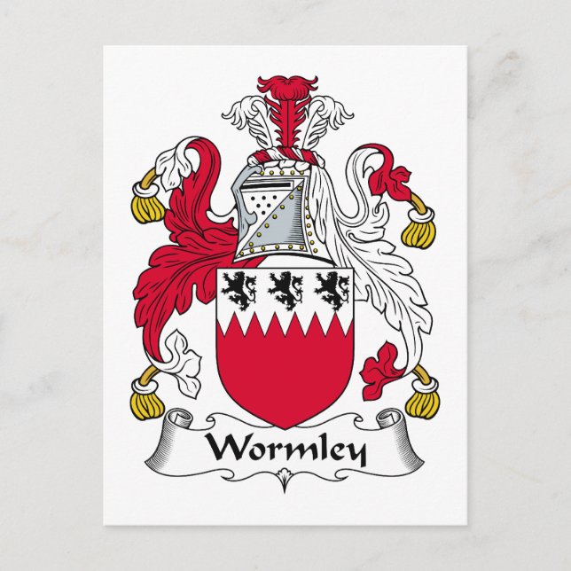 Wormley Family Crest Postcard (Front)