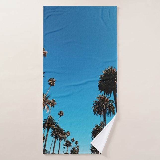 Worm's eye view of trees bath towel (Bath Towel)