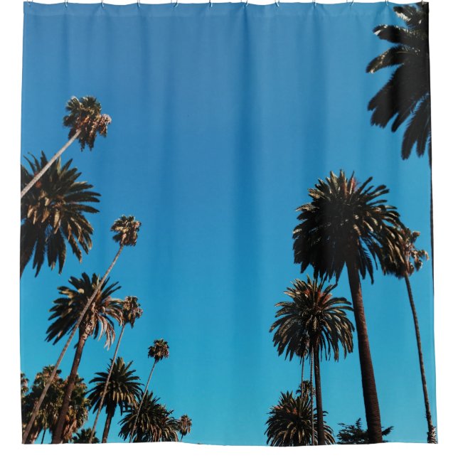 Worm's eye view of trees shower curtain (Front)