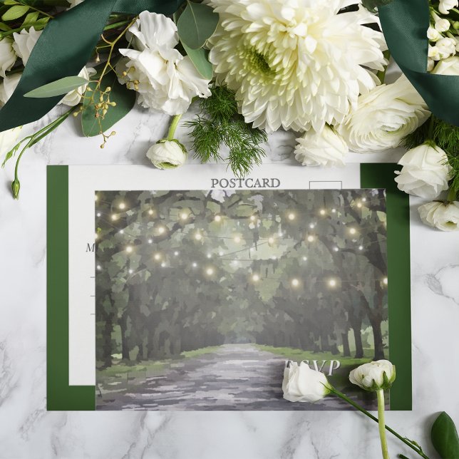 Wormsloe Venue Green Live Oaks RSVP Postcard (Creator Uploaded)