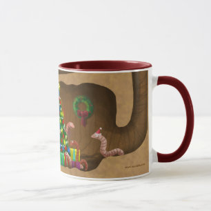 Wormy Christmas mug