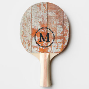 Worn Barn Wood Monogram Ping Pong Paddle