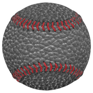 Worn Black Faux Leather Softball