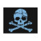 Worn Blue Skull and Crossbones