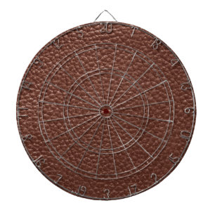 Worn Brown Faux Leather Dartboard