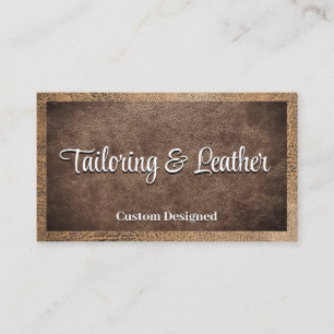 Worn Brown Leather Business Card