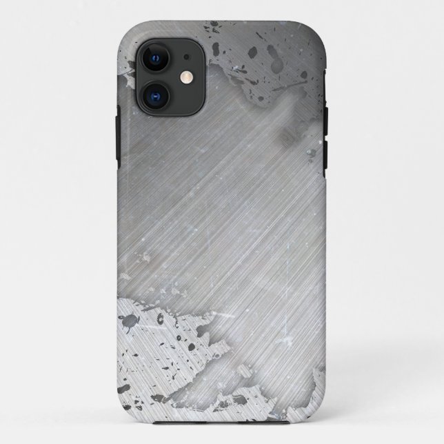 Worn Brushed Metal (faux) Layout Case-Mate iPhone Case (Back)