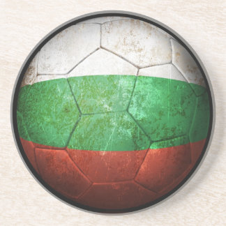 Worn Bulgarian Flag Football Soccer Ball Coaster