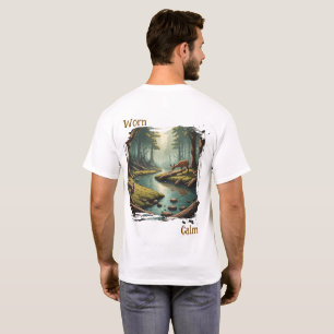 Worn Calm Driftwood Forest Stream Wildlife T-Shirt