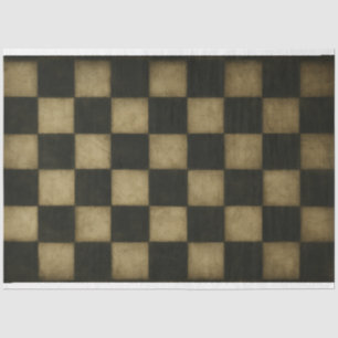 Worn Chequerboard Pattern Decoupage Paper