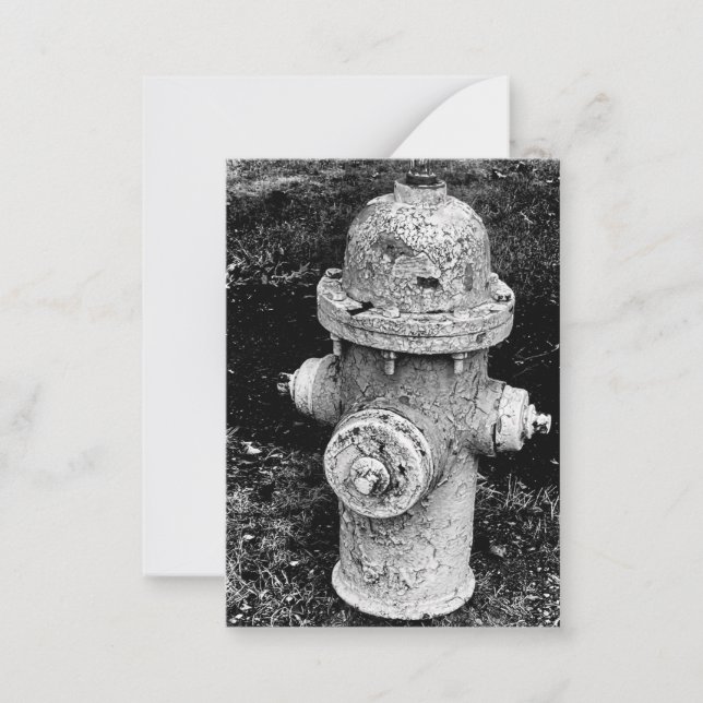 Worn Chipped Rusty Old Fire Hydrant Photograph Card (Front)