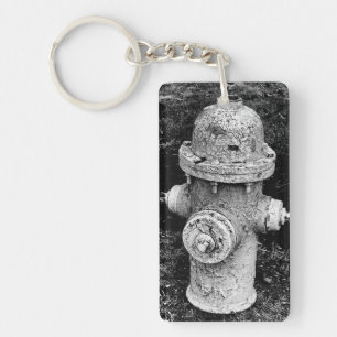 Worn Chipped Rusty Old Fire Hydrant Photograph Key Ring