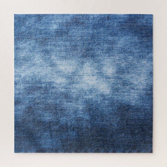 Worn denim fabric, textured background. jigsaw puzzle (Vertical)