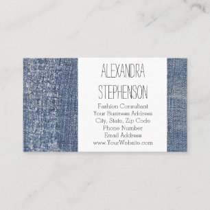 Worn Denim Jeans Fashion Clothing Store Business Card