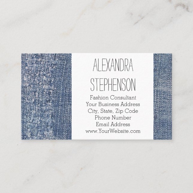 Worn Denim Jeans Fashion Clothing Store Business Card (Front)