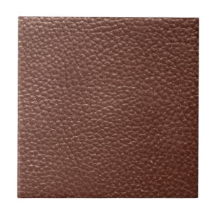 Worn Faux Brown Leather Tile