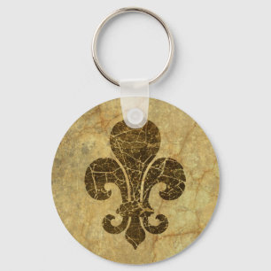 Worn Fleur De Lis Key Ring