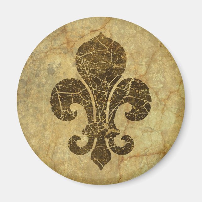 Worn Fleur De Lis Magnet (Front)