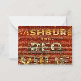 Worn Grunge Sign Paint on Brick Building Photo Card
