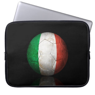 Worn Italian Flag Football Soccer Ball Laptop Sleeve
