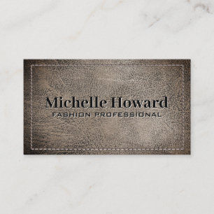 Worn Leather   Stitching Business Card