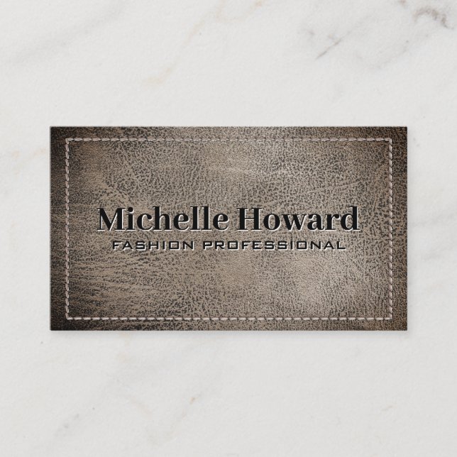Worn Leather | Stitching Business Card (Front)