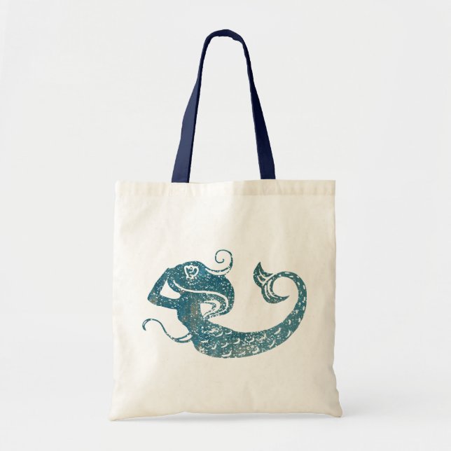 Worn Mermaid Tote Bag (Front)