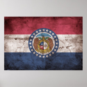 Worn Missouri Flag; Poster