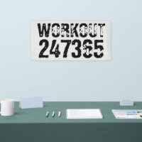 Worn out and scratched text Workout 247365 black