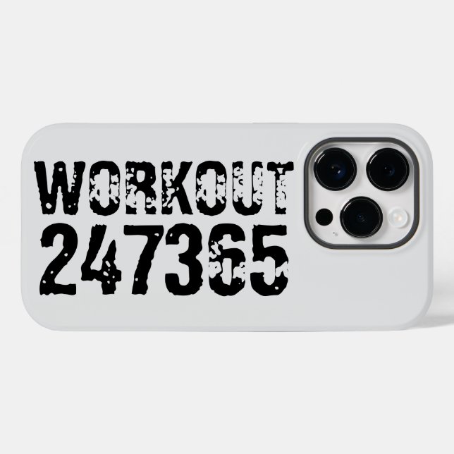 Worn out and scratched text Workout 247365 black Case-Mate iPhone Case (Back (Horizontal))