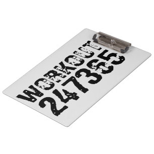Worn out and scratched text Workout 247365 black Clipboard