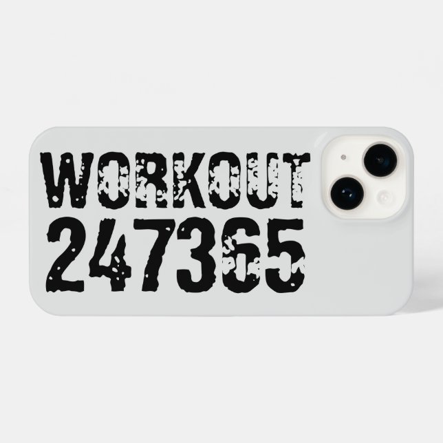 Worn out and scratched text Workout 247365 black iPhone Case (Back Horizontal)