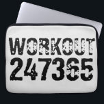 Worn out and scratched text Workout 247365 black Laptop Sleeve<br><div class="desc">Worn out and scratched text Workout 247365 in black colour with white background. Perfect for anyone who is lifting,  fitness,  training,  bodybuilding and going to the gym.</div>