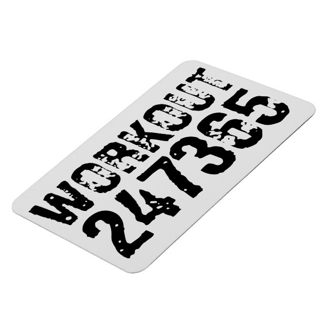 Worn out and scratched text Workout 247365 black Magnet (Left Side)