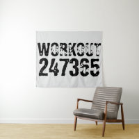 Worn out and scratched text Workout 247365 black