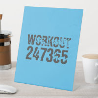 Worn out and scratched text Workout 247365 blue
