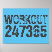 Worn out and scratched text Workout 247365 blue