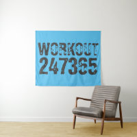 Worn out and scratched text Workout 247365 blue
