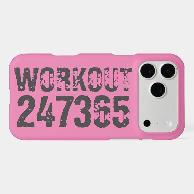 Worn out and scratched text Workout 247365 pink (Back Horizontal)