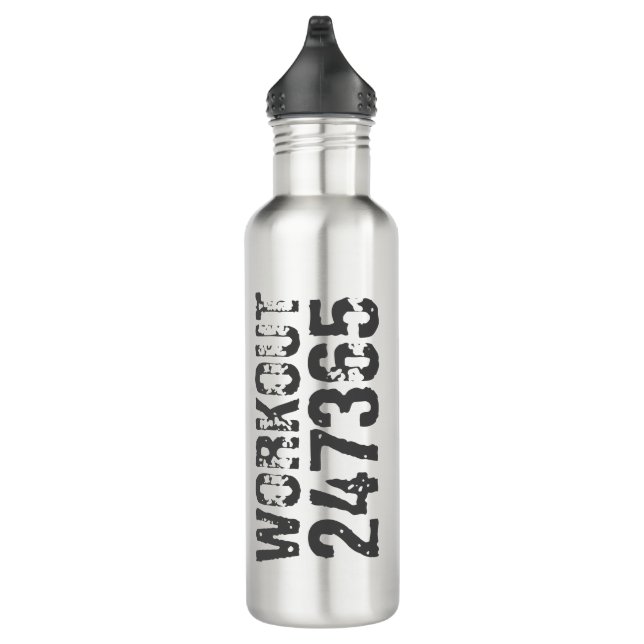 Worn out and scratched text Workout 247365 pink 710 Ml Water Bottle (Right)