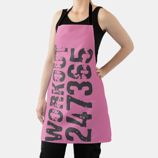 Worn out and scratched text Workout 247365 pink Apron (Insitu)