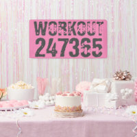 Worn out and scratched text Workout 247365 pink