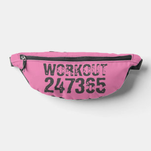 Worn out and scratched text Workout 247365 pink Bum Bags
