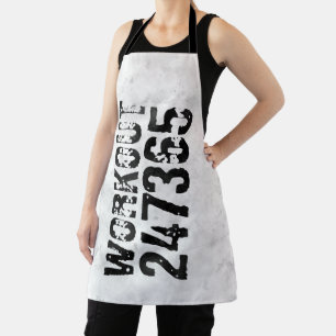 Worn out and scratched text Workout 247365 rustic Apron
