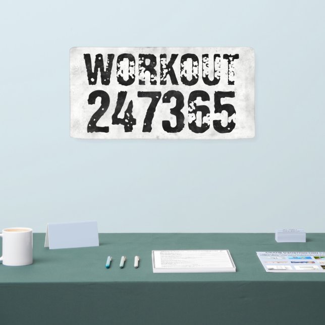 Worn out and scratched text Workout 247365 rustic Banner (Tradeshow)